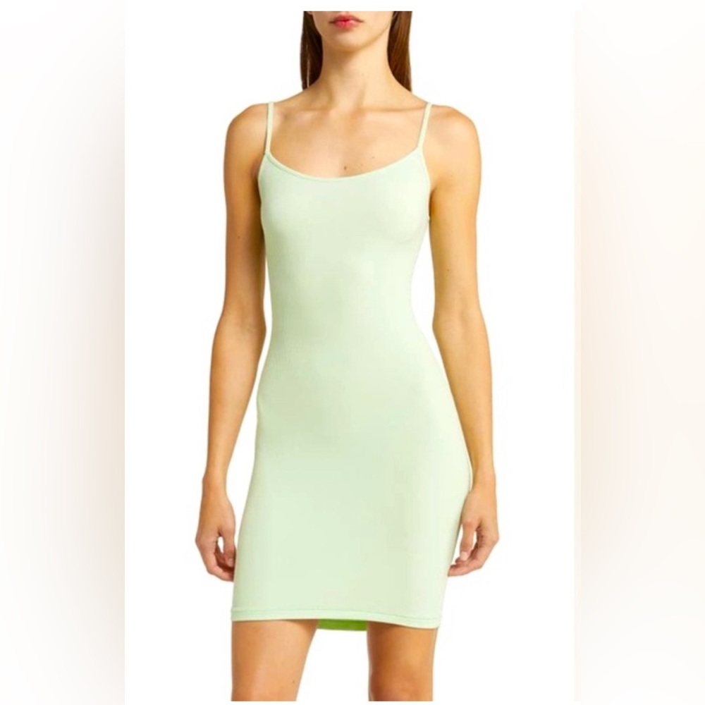 SKIMS mini rib honeydew dress